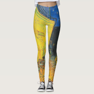 Leggings Terraza del Café Van Gogh Escena Callejera Frances