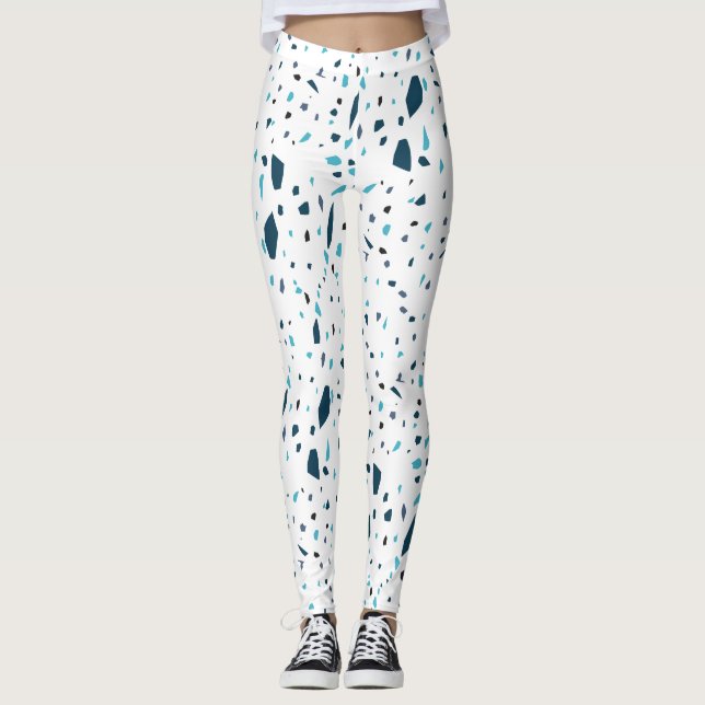 Leggings Terrazo azul de verano (Anverso)