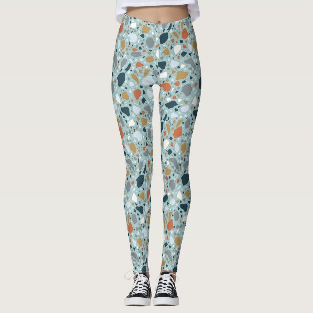 Leggings Terrazzo En Azul (Anverso)