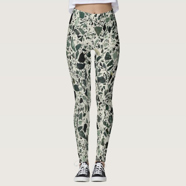 Leggings Terrazzo verde moderno (Anverso)