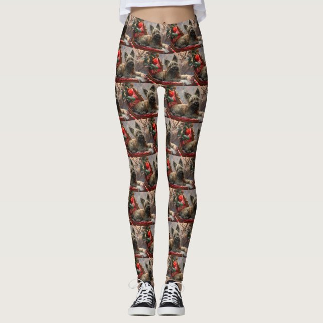 Leggings Terrier Skye Perro Navideño Festivo (Anverso)