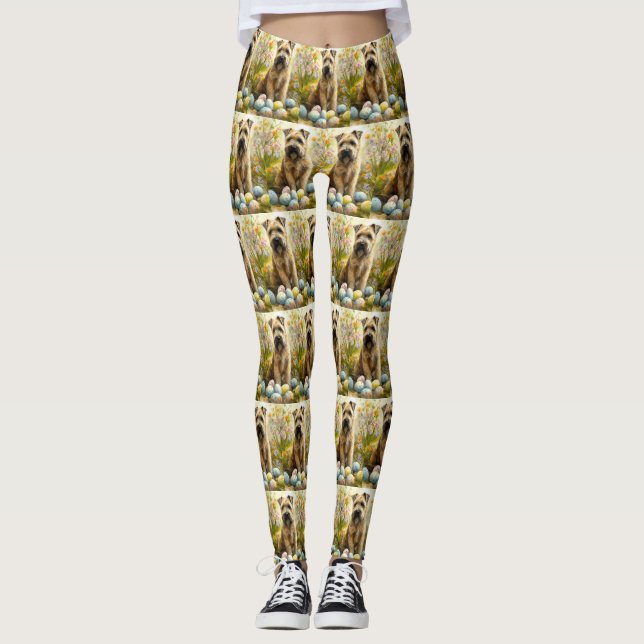 Leggings Terrier Trigo con Huevos de Pascua Fiesta  (Anverso)