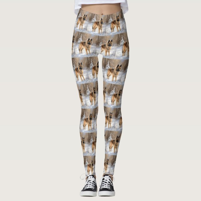 Leggings Tervuren belga deja que nieve Navidades (Anverso)