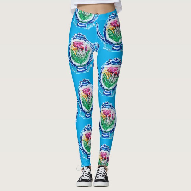 Leggings Tetera de flores (Anverso)