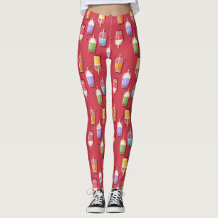 Leggings tetones de burbuja arcoiris rosados