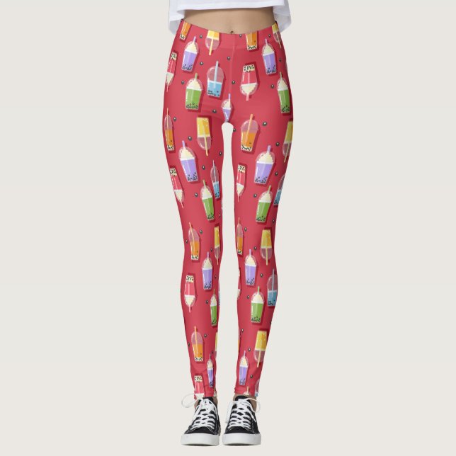 Leggings tetones de burbuja arcoiris rosados (Anverso)