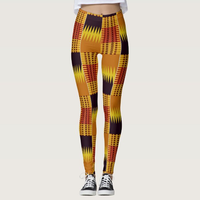 Leggings Textil del patrón de kente africano (Anverso)