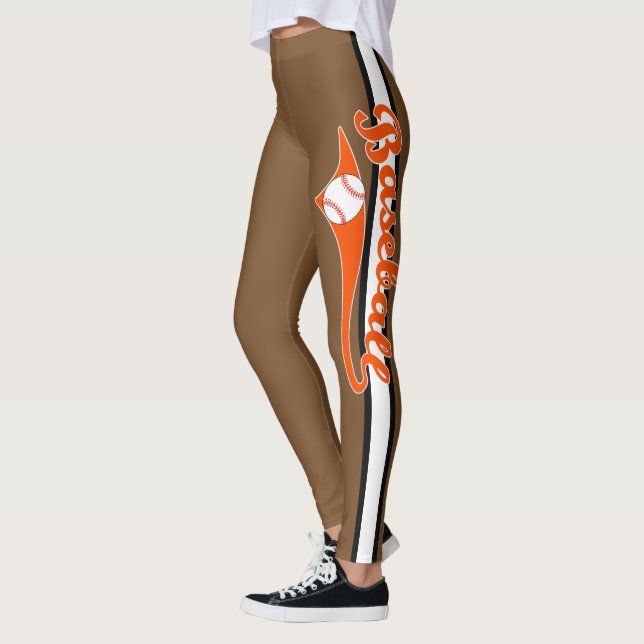 Leggings Texto De Béisbol Con Leyendas De Impresión De Band (Izquierda)