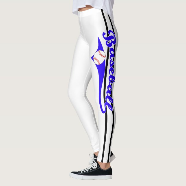 Leggings Texto De Béisbol Con Leyendas De Impresión De Band (Izquierda)