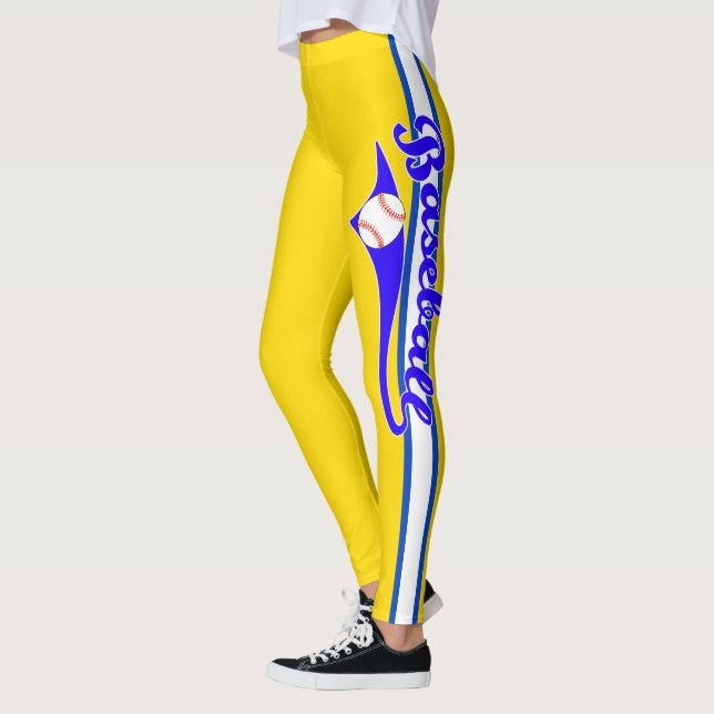 Leggings Texto De Béisbol Con Leyendas De Impresión De Band (Izquierda)