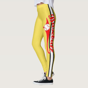 Leggings Texto De Béisbol Con Leyendas De Impresión De Band