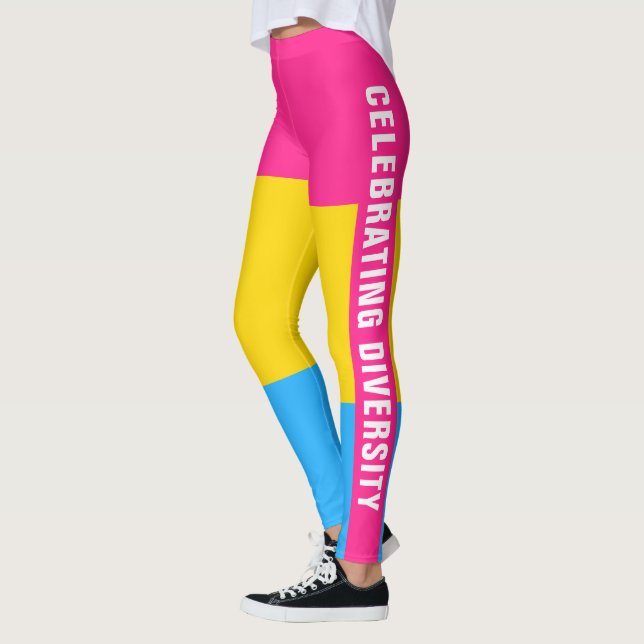 Leggings Texto de la bandera del Orgullo Gay Pansexual LGBT (Izquierda)