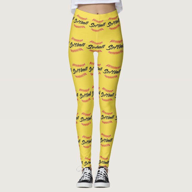 Leggings Texto de Softball y puntas (Anverso)