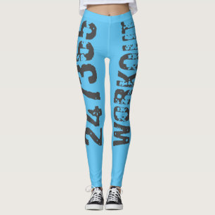 Leggings Texto desgastado y raspado Workout 247365 azul