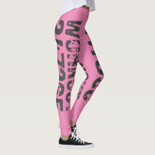 Leggings Texto desgastado y raspado Workout 247365 rosa