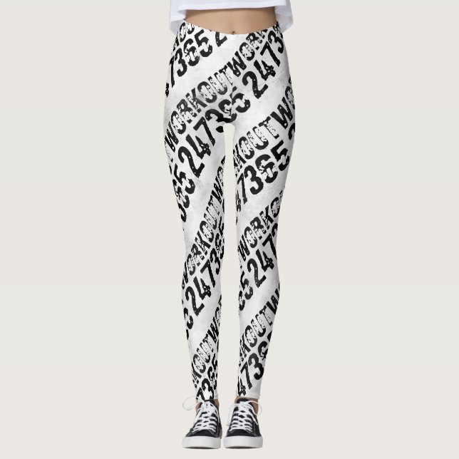 Leggings Texto escrito y raspado Workout 247365 rústico (Anverso)