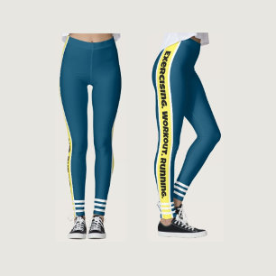 Leggings Texto negro moderno l Taller azul marino l