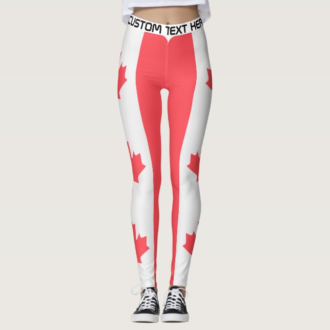 Leggings Texto personalizado Canadá Fútbol (Anverso)