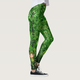 Leggings Texto personalizado del amante verde de San Patric