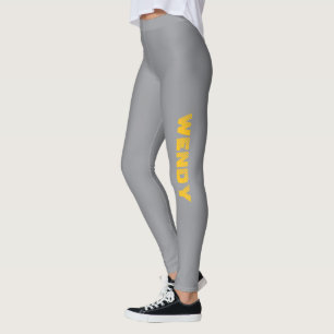 Leggings Texto personalizado desvanecido en amarillo sobre