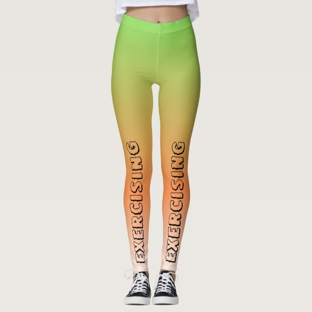 Leggings Texto personalizado l Gradiente de moda Ejercicio (Anverso)