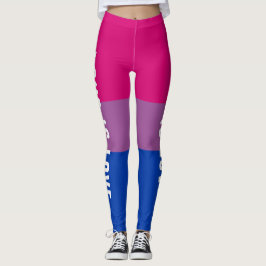 Leggings Texto personalizado LGBT Bandera arcoíris bisexual