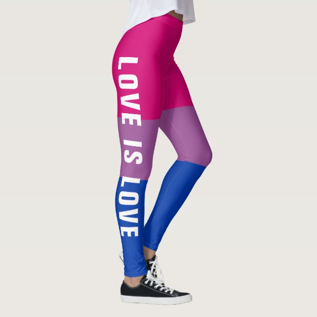 Leggings Texto personalizado LGBT Bandera arcoíris bisexual (Derecha)