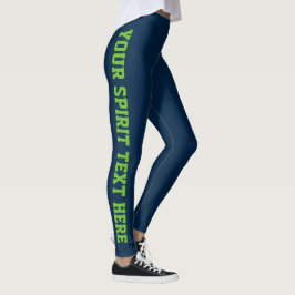 Leggings Texto verde del Personalizado Lime sobre las piern