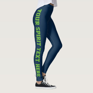Leggings Texto verde del Personalizado Lime sobre las piern