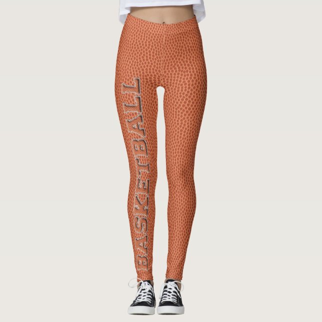 Leggings Texto y textura del baloncesto (Anverso)