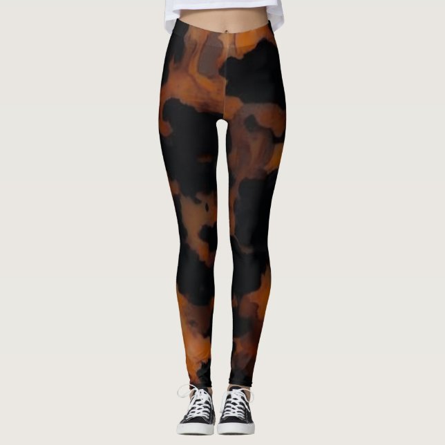 Leggings Textura abstracta de caparazón de tortuga chic mar (Anverso)
