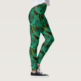 Leggings Textura áspera cian verde oscuro con cráteres marr