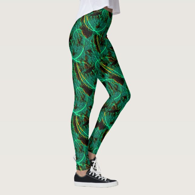 Leggings Textura áspera cian verde oscuro con cráteres marr (Derecha)
