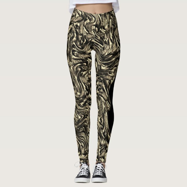 Leggings Textura áspera de sepia con relieve de muesca (Anverso)