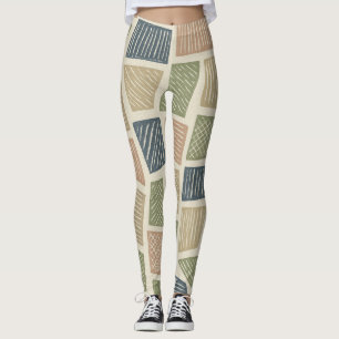 Leggings Textura Botánica Muerta Retro Gráfico
