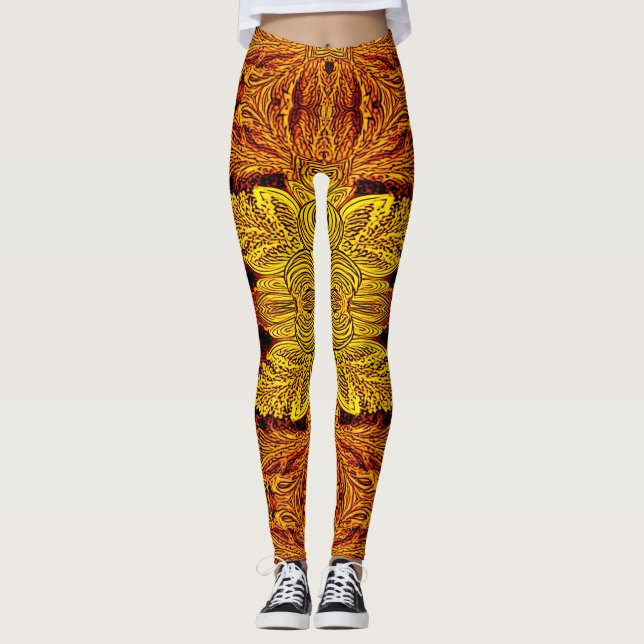 Leggings Textura clásica multicolor "Ratti_Creative_Arts" (Anverso)