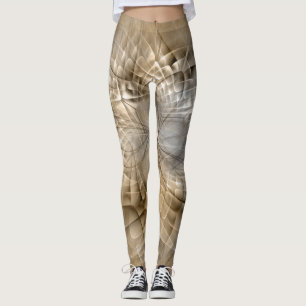Leggings Textura de arte fractal moderno abstracto tonos ti