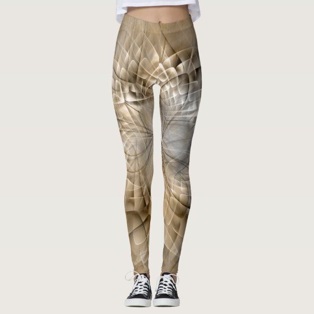 Leggings Textura de arte fractal moderno abstracto tonos ti (Anverso)