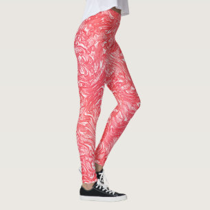 Leggings Textura de color "crema de fresa perezosa"