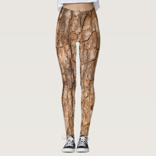 Leggings Textura de corteza de árbol, fondo de madera natur