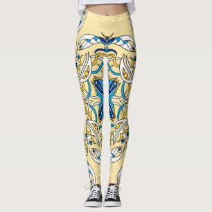 Leggings Textura de cosecha arábiga floral