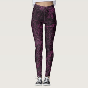Leggings Textura de cuero de Borgoña