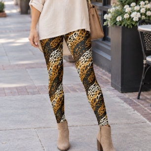 Leggings Textura de gatos salvajes abstractos