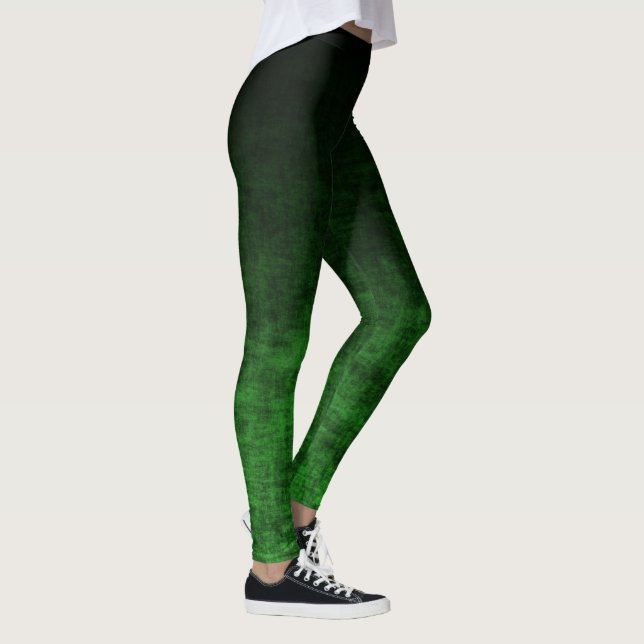Leggings Textura de gradiente verde negro y esmeralda (Derecha)