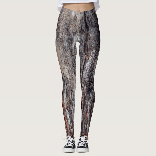 Leggings Textura de la corteza de árbol (Anverso)