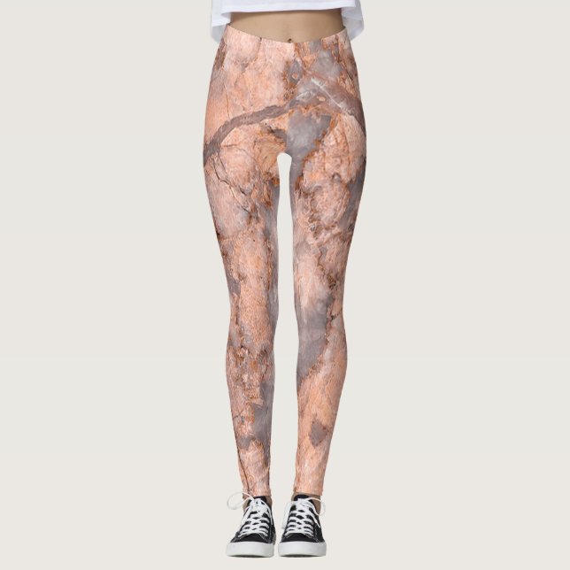 Leggings Textura de la Piedra de Mármol Girly Trendy (Anverso)