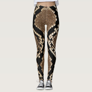 Leggings Textura de la piel de la Polaina-Serpiente