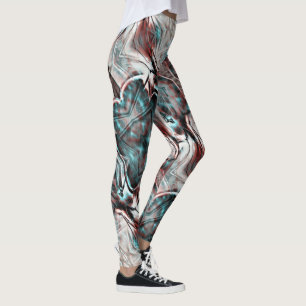 Leggings textura de llovizna pixelada de color rojo a azul 