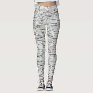 Leggings Textura de madera de abedul