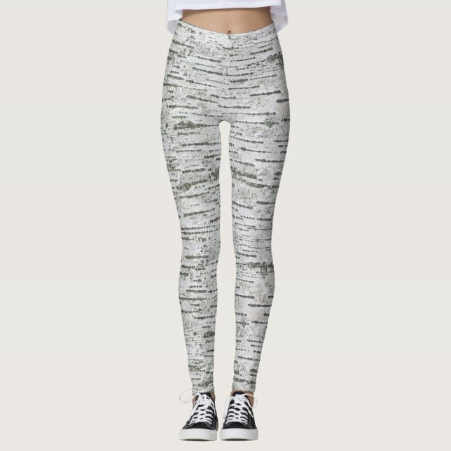 Leggings Textura de madera de Birch (Anverso)